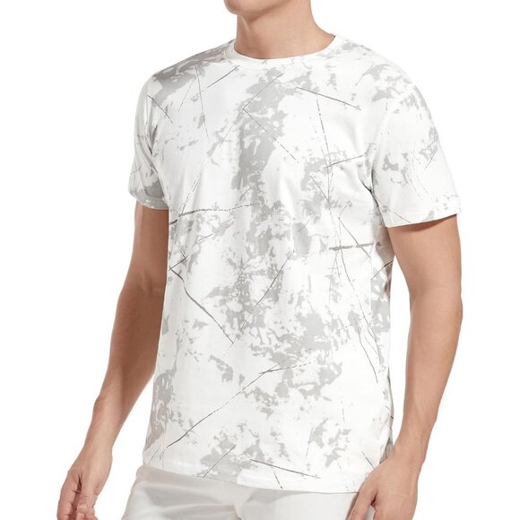 Men White Hipster Hip Hop Short Sleeve Print T Shirt Casual Summer Top - Picture 3 of 9